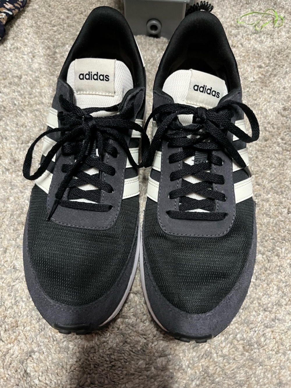 adidas Black and White Men's Retro Runner Sneakers